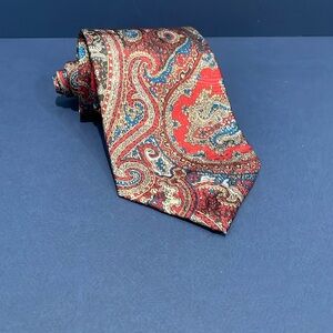 Oleg Cassini Red and Blue Paisley Tie